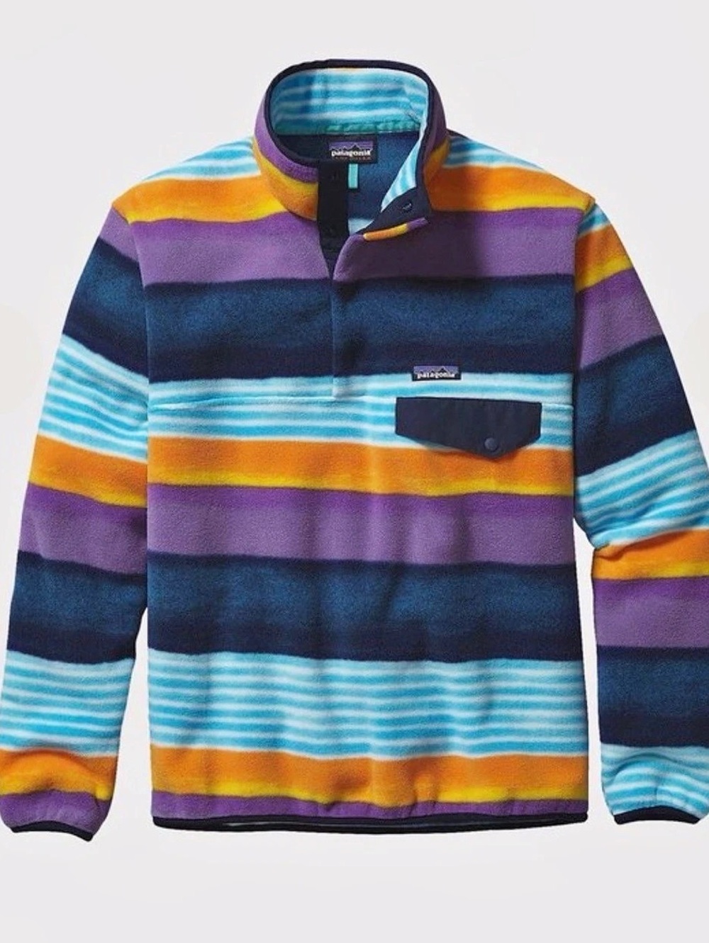 Men’s Patagonia Lightweight Synchilla Snap-T Pullover Striped Fleece SZ L